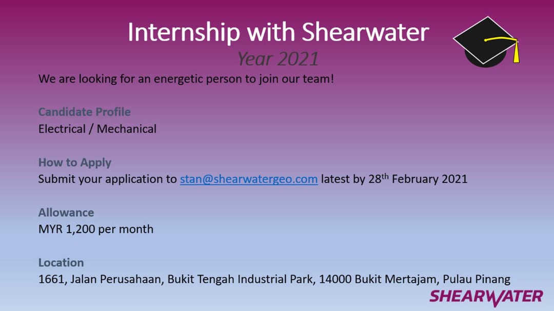 2021 0220 Internship with Shearwater