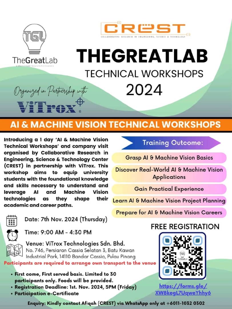 2024 1023 Poster TheGreatLab TGL Technical Workshop Series CREST 2024