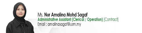 Staf EE iPharm Pentadbiran Pembantu Tadbir Kontrak Ms Nur Amalina Mohd Sagaf