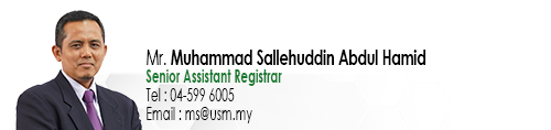 Staf EE Pentadbiran Pengurusan Tertinggi Pen Pendaftar Kanan Mr. Muhammad Sallehuddin Abdul Hamid