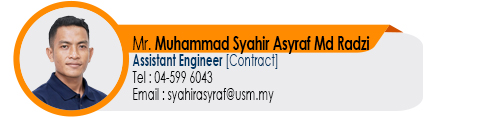 Staf EE Teknikal Pen. Jurutera JA5 Contract Mr. Muhammad Syahir Asyraf Md Radzi