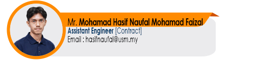 Staf EE Teknikal iPharm Pen. Jurutera JA5 Contract Mr. Mohamad Hasif Naufal Mohamad Faizal
